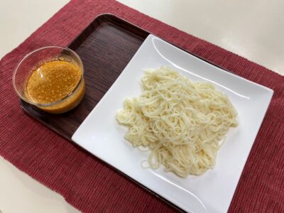 「米ぬか白ごまきなこ」を使用した担々風そうめんのレシピ
